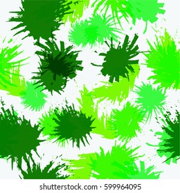 Trendy seamless pattern in Memphis style and with stains. Jumble design . Repeating smooth lines vector background . Cool geometric texture . Dirty Spots. 