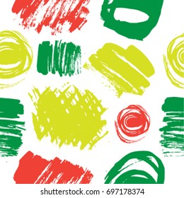 Trendy seamless pattern in Memphis style and with stains. Hand Drawn design . Repeating smooth lines vector background . Cool geometric scribble texture . Doodle Backdrop.