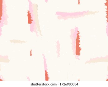 Patrón de moda sin fisuras con trazos de pincel rosado Plantilla de moda para el diseño. Paleta de colores suaves.