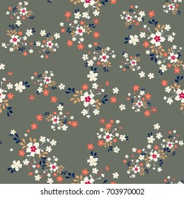Trendy seamless pattern with small flowers. Floral texture for fashion prints. Design for textile, wallpapers, wrapping, paper.