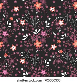 Trendy seamless pattern with small flowers. Floral texture for fashion prints. Design for textile, wallpapers, wrapping, paper.