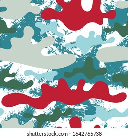 Trendy seamless pattern with smooth fluid spots.