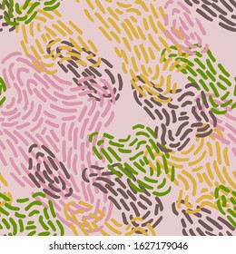 Trendy seamless pattern with smooth strokes fluid spots.