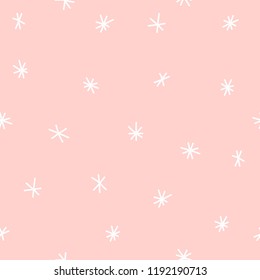 Trendy seamless pattern with snowflakes. Hand drawn abstract card, pastel colors