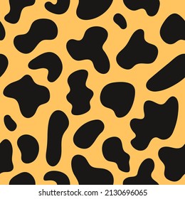 Patrón moderno y sin fisuras de piel de animales. Impresión abstracta en colores amarillo negro. Ilustración del vector