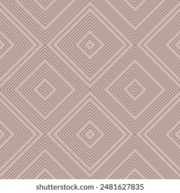Trendy seamless pattern of squares and lines, geometric shapes in coffee color for cafe design. Abstract ornament on a brown background for textiles and wallpaper.