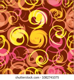 Trendy seamless pattern and with stains. Hand Drawn design . Repeating smooth lines vector background . Cool geometric scribble texture . Doodle Backdrop.