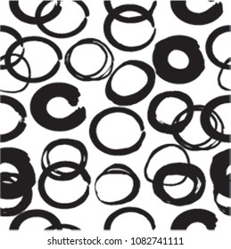 Trendy seamless pattern and with stains. Hand Drawn design . Repeating smooth lines vector background . Cool geometric scribble texture . Doodle Backdrop.