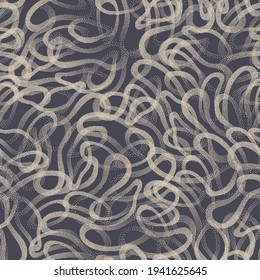 Trendy Seamless Pattern Stippled Intricate Structure Texture Vector Retro Colors Abstract Background. Hand Drawn Tileable Dotted Grunge Repetitive Retro Style Wallpaper Art Illustration
