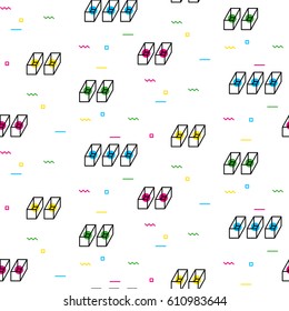 Trendy seamless pattern in the style of Memphis. Colorful abstract geometric seamless pattern