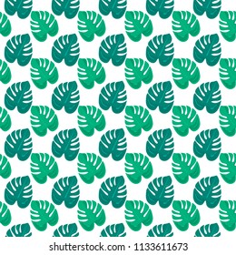 Trendy seamless pattern with tropic leaves