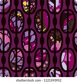 Trendy seamless pattern in vintage style for wallpaper or fabric. The style of the sixties. Modern