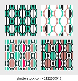 Trendy seamless pattern in vintage style for wallpaper or fabric. The style of the sixties. Modern