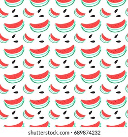 Trendy seamless pattern with watermelon.