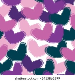 Trendy seamless pattern with y2k blurred gradient hearts. Bright pattern. Seamless pattern. Multicolored hearts.