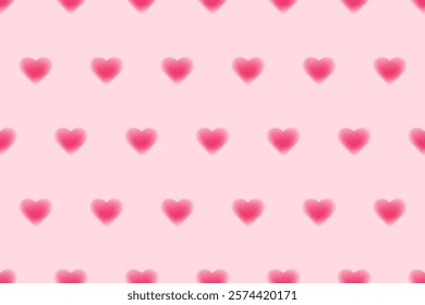 Trendy seamless pattern with y2k pink blurred gradient hearts. Pastel color background. Abstract geometric background. Kawaii background for Valentine's Day. Blurry Hearts Cover. Good for textile