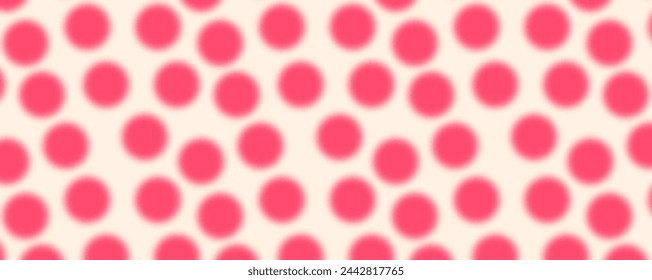 Trendy seamless pattern with y2k red blurred gradient circles. Abstract background in pastel colors.