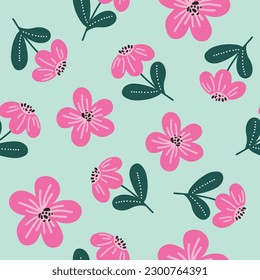 Trendy seamless patterns. Cool abstract and floral design. For fashion fabrics, kid’s clothes, home decor, quilting, T-shirts, cards and templates, scrapbook and other digital needs