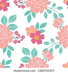 Trendy seamless patterns. Cool abstract and floral design. For fashion fabrics, kid’s clothes, home decor, quilting, T-shirts, cards and templates, scrapbook and other digital needs