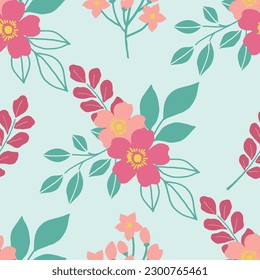 Trendy seamless patterns. Cool abstract and floral design. For fashion fabrics, kid’s clothes, home decor, quilting, T-shirts, cards and templates, scrapbook and other digital needs