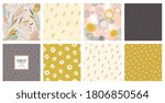 Trendy seamless patterns set. Cool abstract and floral design. For fashion fabrics, kid’s clothes, home decor, quilting, T-shirts, cards and templates, scrapbooking etc. Vector illustration