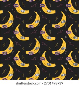 Trendy seamless pop art pattern with yellow bananas. Perfect for fabric, packaging, wallpaper, and summer design.