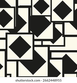 Trendy seamless rombi pattern with elegant geometric vector lines