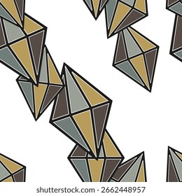 Trendy seamless rombi pattern with elegant geometric vector lines