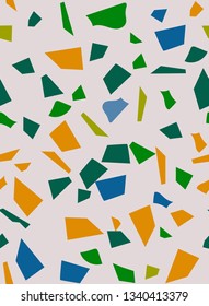 Trendy seamless terrazzo pattern. Abstract texture marble flooring vector illustration