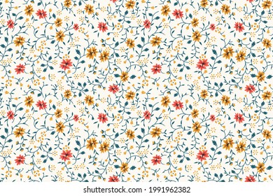 Trendy seamless vector floral pattern on background