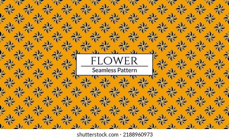 Trendy seamless vector floral pattern, Yellow flower background. Stock vector illustration.