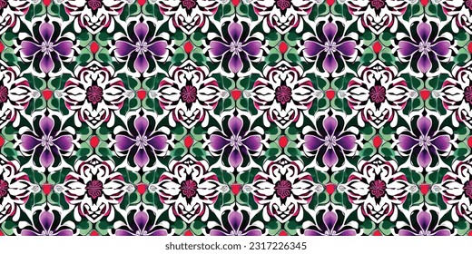 Trendy seamless vector floral pattern. Seamless print made of flowers and leaves . Summer and spring motifs. Abstract background. Vector illustration and Botanic Tile.