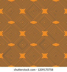 Trendy, , seamless, vector geometric pattern. orange and brown colors .   Fashionable print. Fashion and stylish background