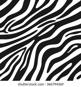 Trendy Seamless Zebra Stripes Background. Vector Pattern