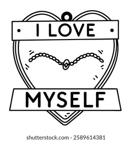 Trendy self-love vector art for t-shirts, featuring modern typography and a positive message. Perfect for fashion graphics, apparel prints, and digital designs. Editable, high-quality, and stylish