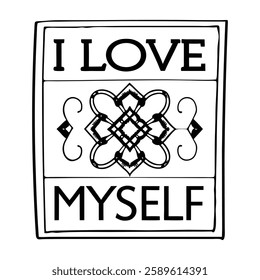 Trendy self-love vector art for t-shirts, featuring modern typography and a positive message. Perfect for fashion graphics, apparel prints, and digital designs. Editable, high-quality, and stylish