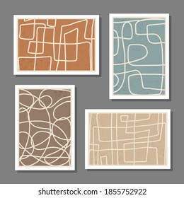 Conjunto de moda de composición artística artística artística abstracta estética creativa, artística, ideal para la decoración de paredes, como diseño postal o de folletos, ilustración vectorial