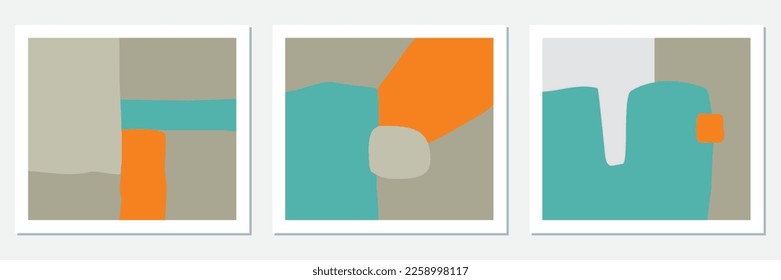 Conjunto de moda de composiciones artísticas abstractas, creativas y mínimas, ideal para la decoración de paredes, como diseño de postales o folletos, ilustración vectorial, ropa y otros.