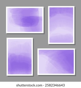 Trendy set of abstract creative minimal artistic hand painted compositions