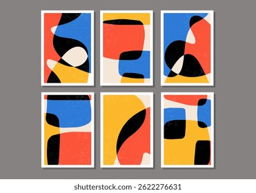 Trendy conjunto de abstratos criativos compostos artísticos orgânicos mínimos