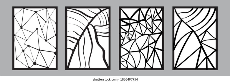 Trendy Set von abstrakter kreativer minimalistischer handgemalt Komposition, ideal für die Wanddekoration, als Postkarte oder Broschüren Design, Vektorgrafik