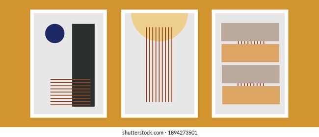 Conjunto de moda de composición artística artística abstracta y creativa de mano pintada ideal para la decoración de paredes, como diseño de postal o de folleto, ilustración vectorial
