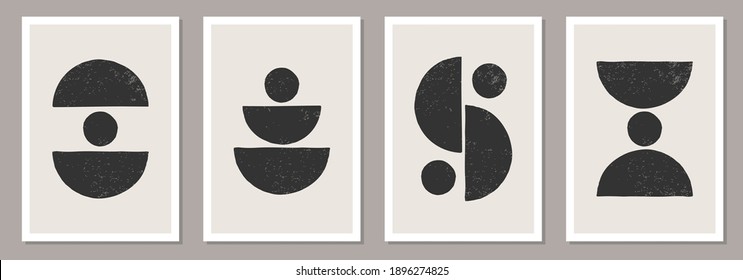Conjunto de moda de composición artística artística abstracta y creativa de mano ideal para la decoración de paredes, como diseño de afiches o folletos, ilustración vectorial