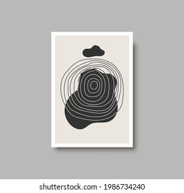 Trendy set of abstract creative minimalist artistic hand drawn composition ideal for wall decoration, as postcard or brochure design, vector illustration. Geometric wall art print set and decoration