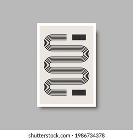 Conjunto de moda de composición artística artística abstracta creativa y minimalista ideal para la decoración de paredes, como diseño postal o de folleto, ilustración vectorial. Conjunto y decoración geométricos de las paredes
