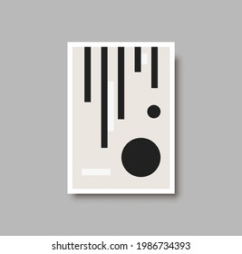 Conjunto de moda de composición artística artística abstracta creativa y minimalista ideal para la decoración de paredes, como diseño postal o de folleto, ilustración vectorial. Conjunto y decoración geométricos de las paredes