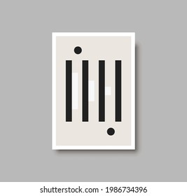 Trendy set of abstract creative minimalist artistic hand drawn composition ideal for wall decoration, as postcard or brochure design, vector illustration. Geometric wall art print set and decoration