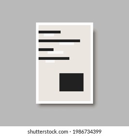 Trendy set of abstract creative minimalist artistic hand drawn composition ideal for wall decoration, as postcard or brochure design, vector illustration. Geometric wall art print set and decoration