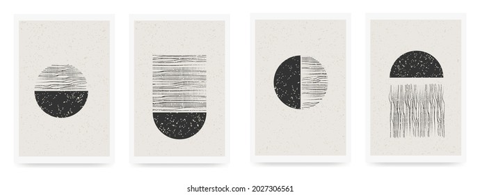 Conjunto de moda de composición artística artística abstracta y creativa de mano pintada ideal para la decoración de paredes, como diseño de postal o de folleto, ilustración vectorial