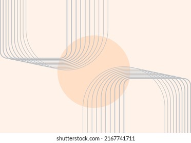 Trendy set of abstract creative minimalist artistic hand painted composition ideal for wall decoration, as postcard or brochure design, vector illustration